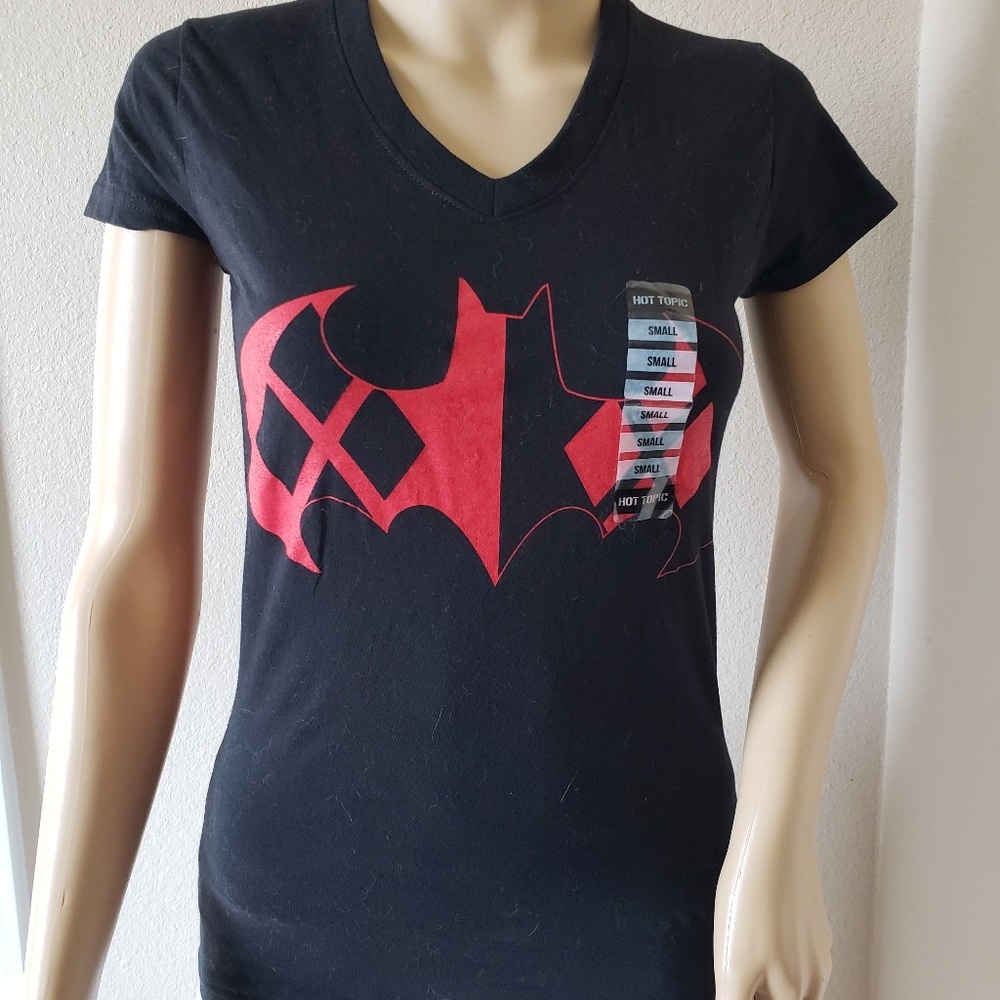 New with tags. Harley-quinn batman symbol t-shirt